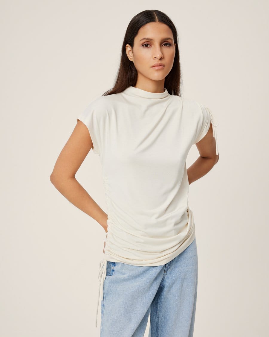 MSCH Ruched Asymmetrical Top