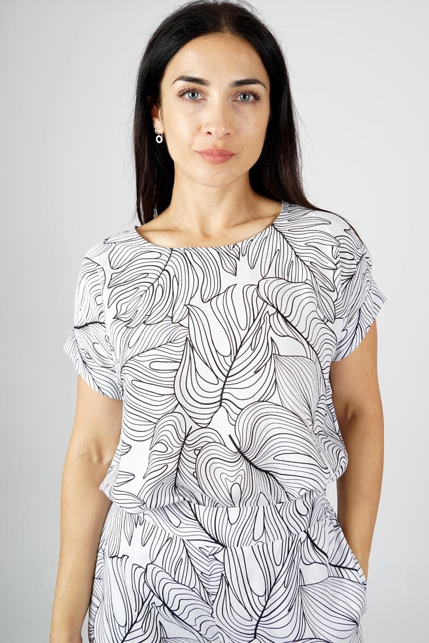Kartner Leaf Print Top