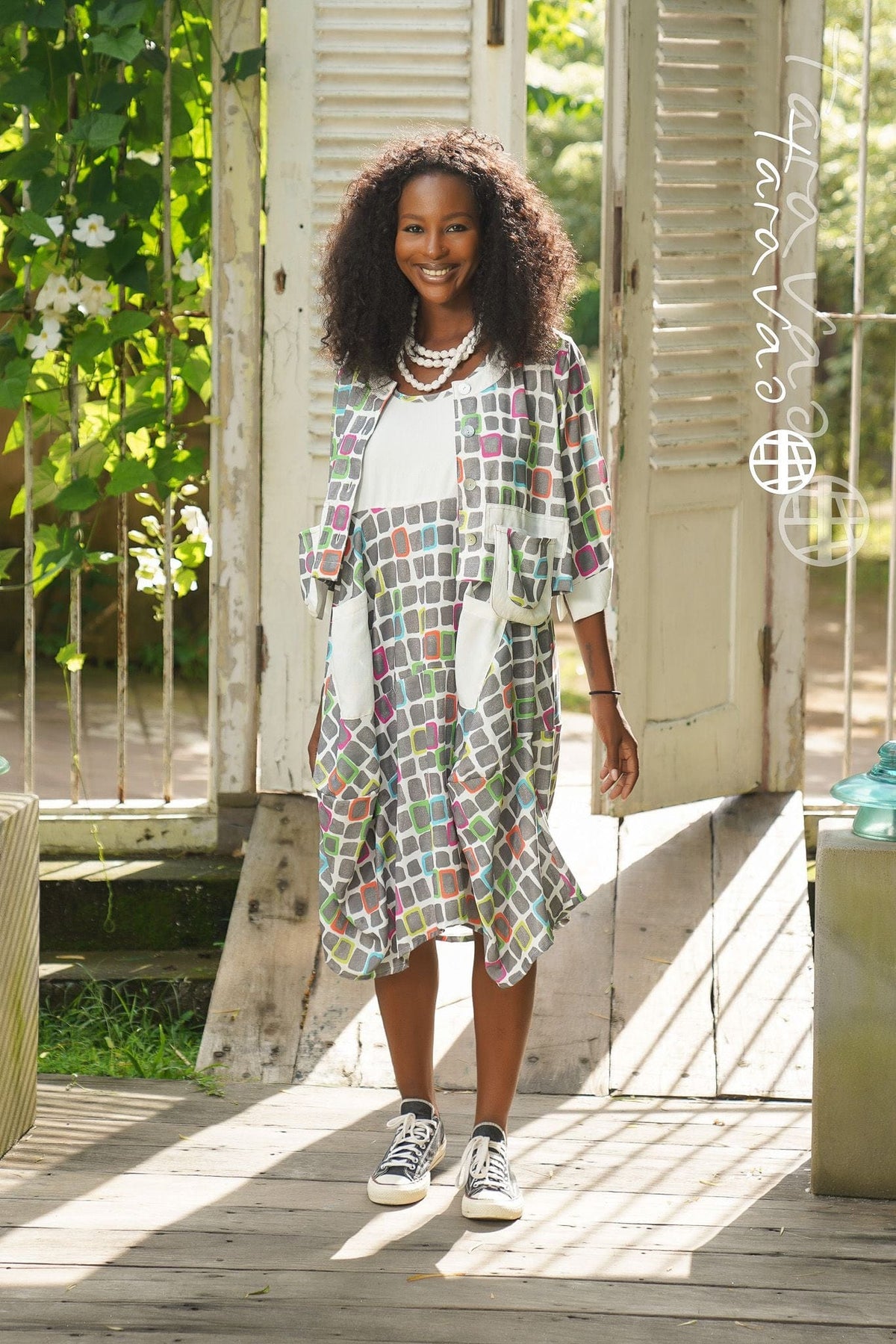 Tara Vao Square Print Jacket