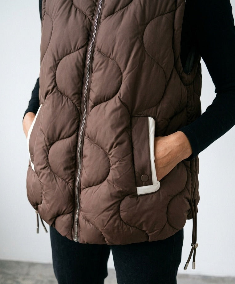 Contrast Quilted Gilet