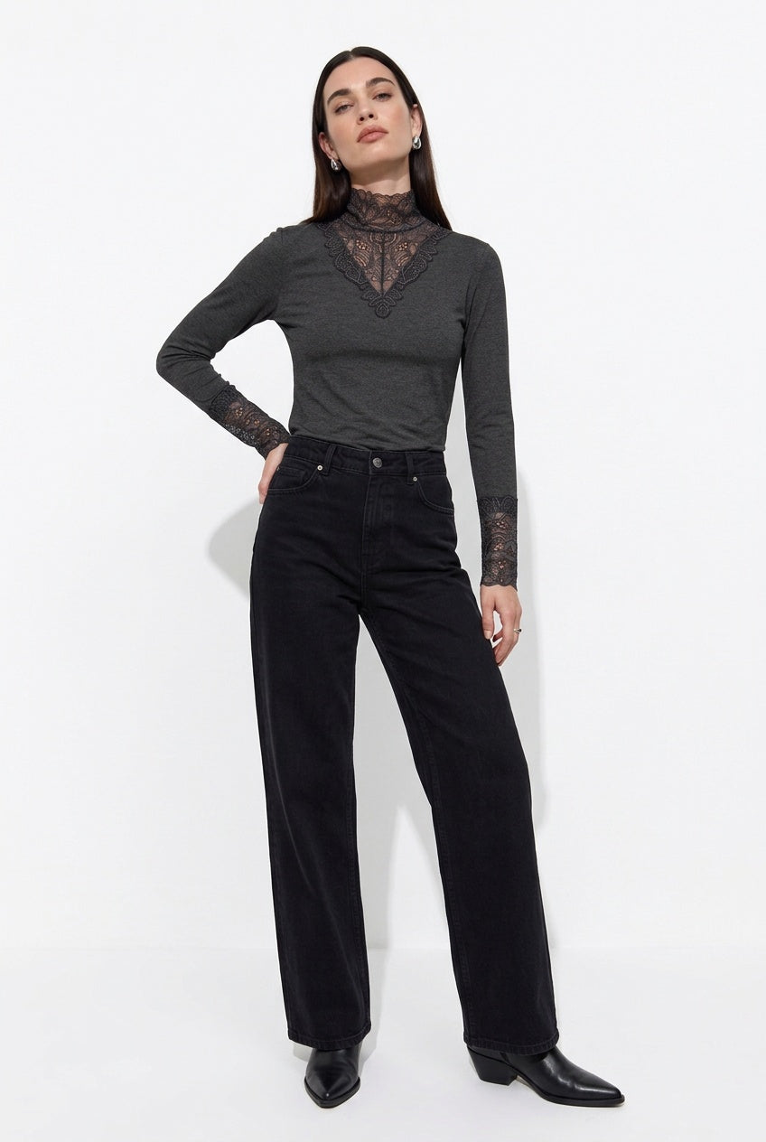 Soyaconcept Lace Funnel Neck Top