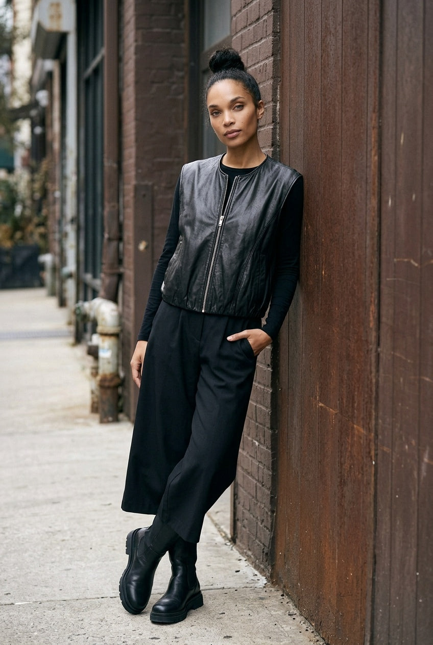 ART Pleather Zip Gilet