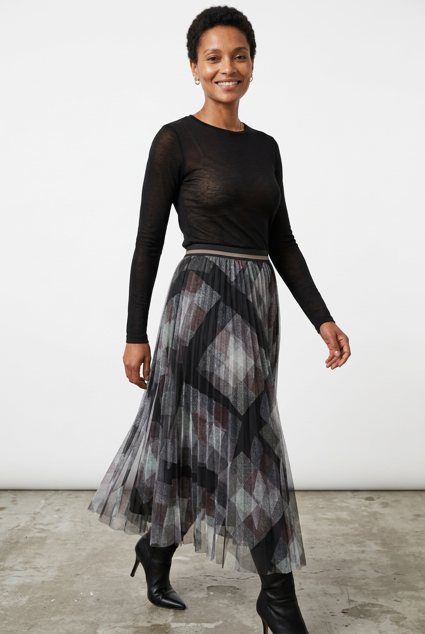 RABE Mesh Pleat Skirt