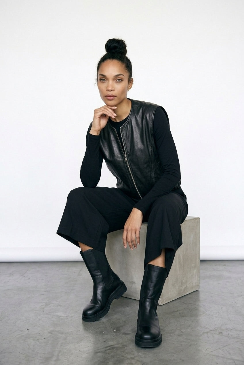 ART Pleather Zip Gilet