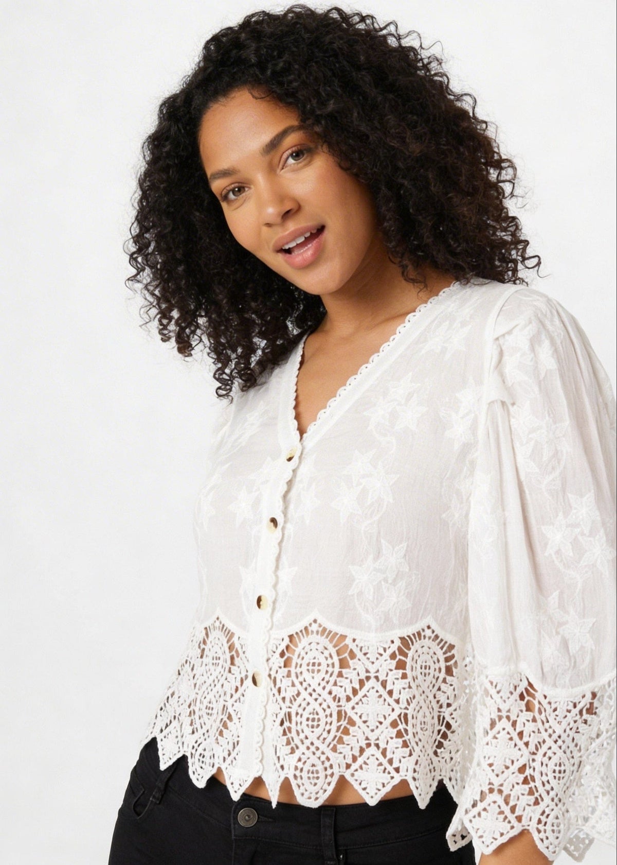 Kartner Crochet Trim Top