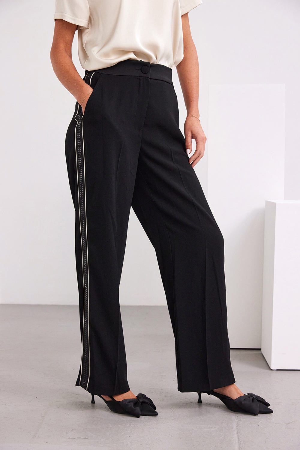PERUZZI Embellished Trim Trouser