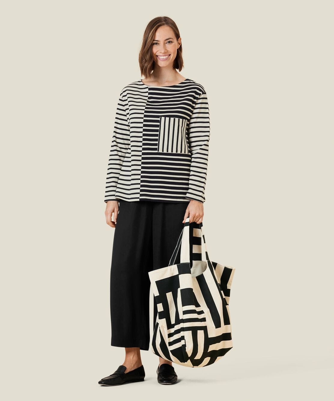 Striped hot sale canvas tote