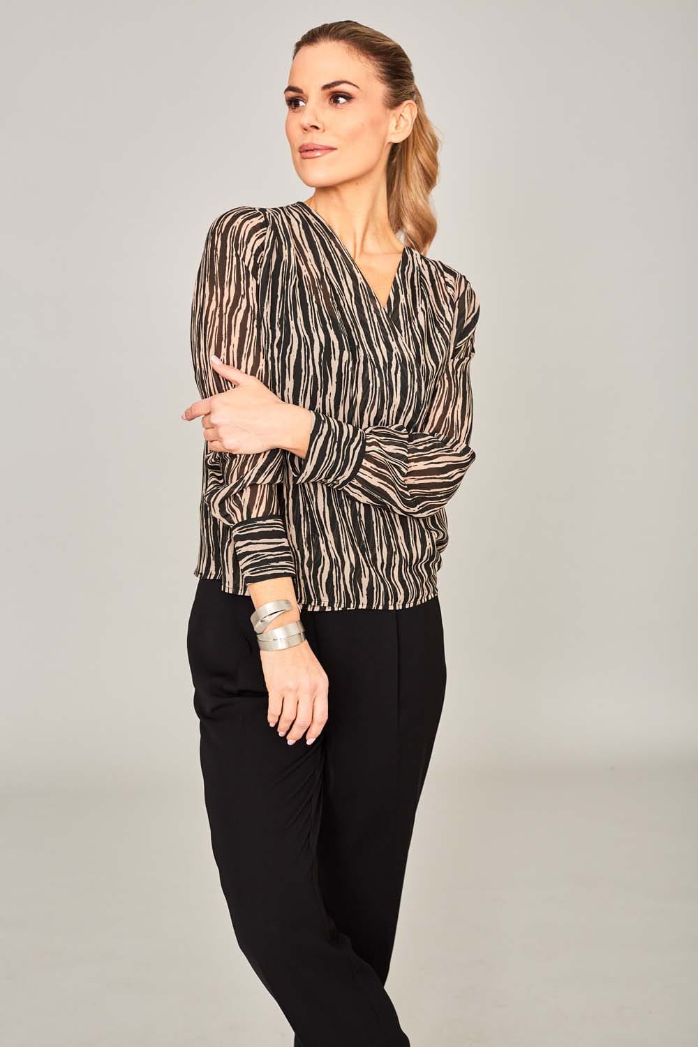 ART Zebra Print Crossover Top