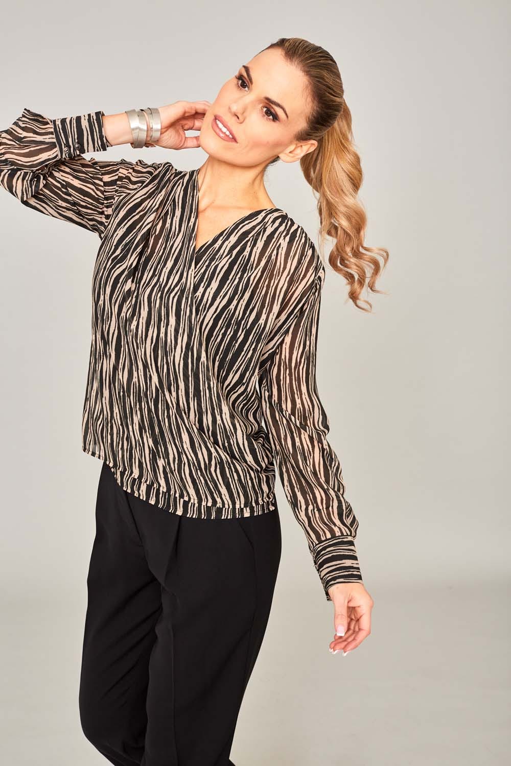 ART Zebra Print Crossover Top