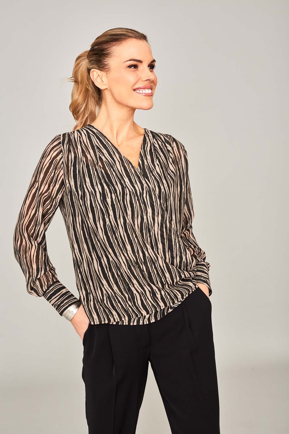 ART Zebra Print Crossover Top