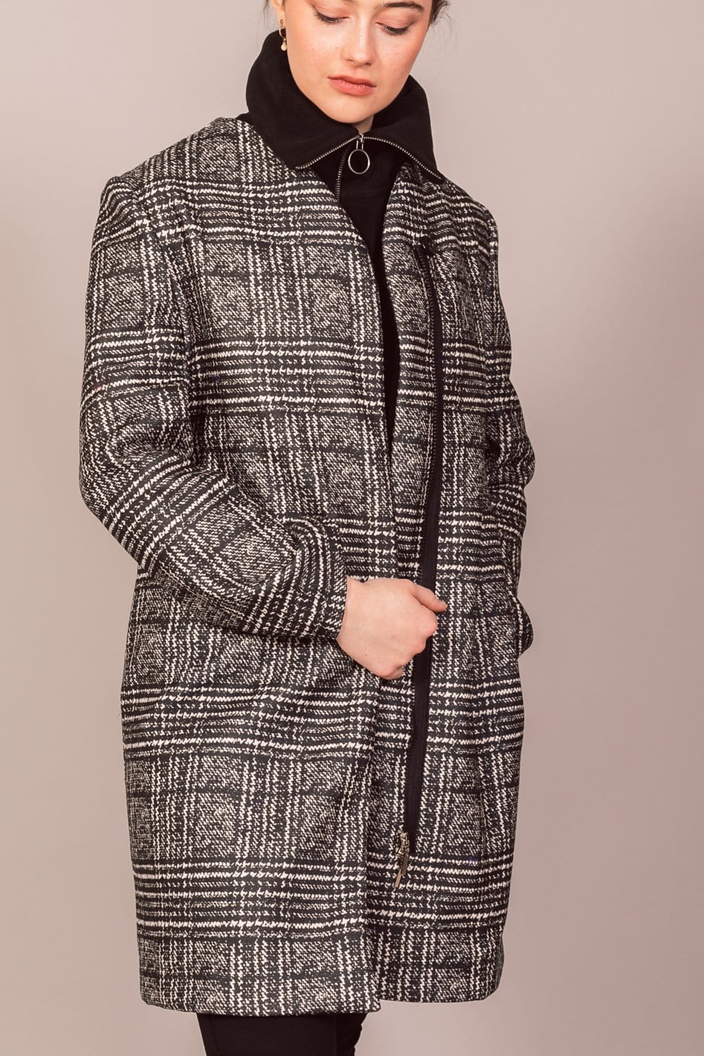 PERUZZI Zip Check Coat