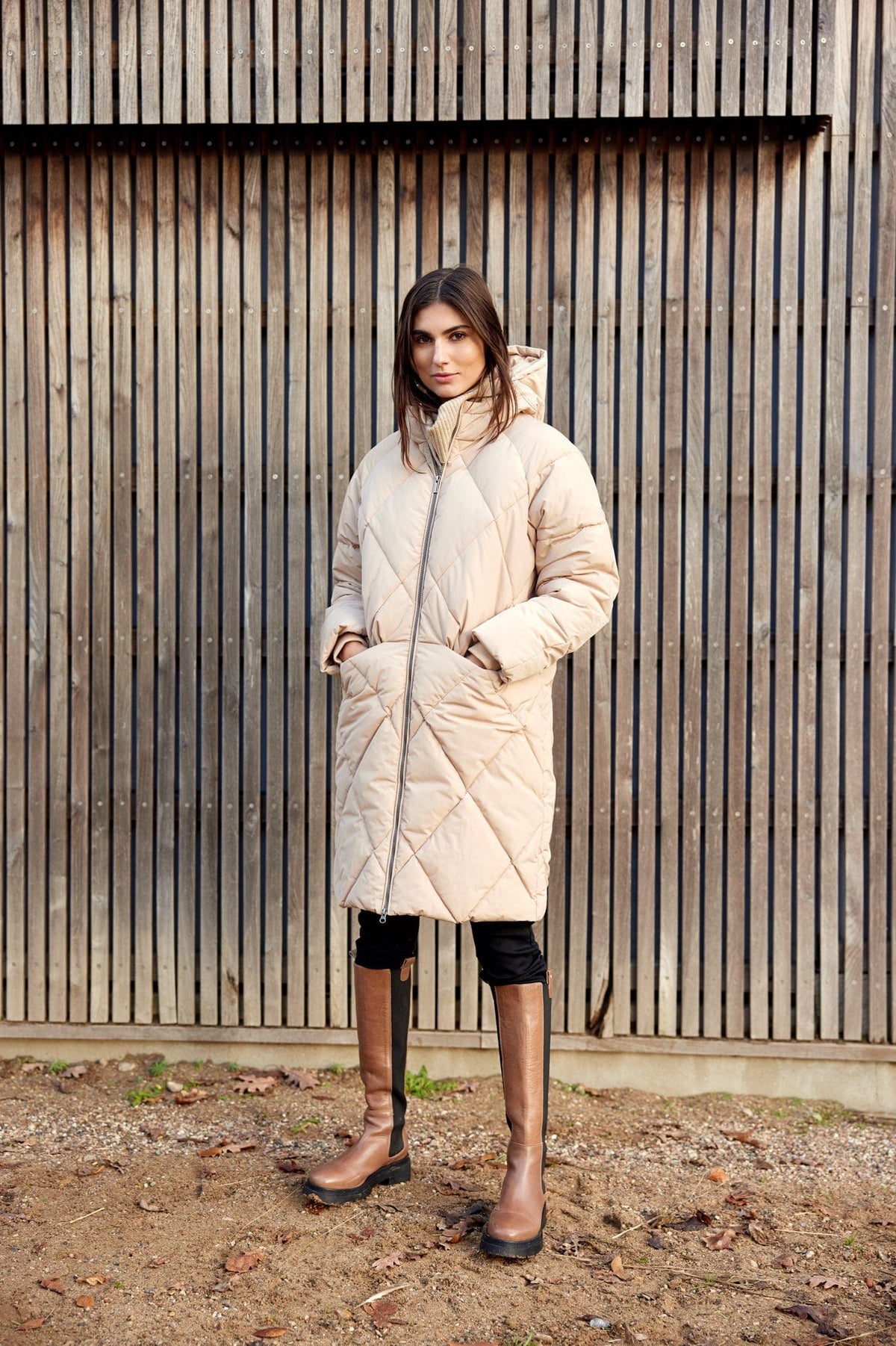 Soyaconcept Hooded Diamond Puffa Coat