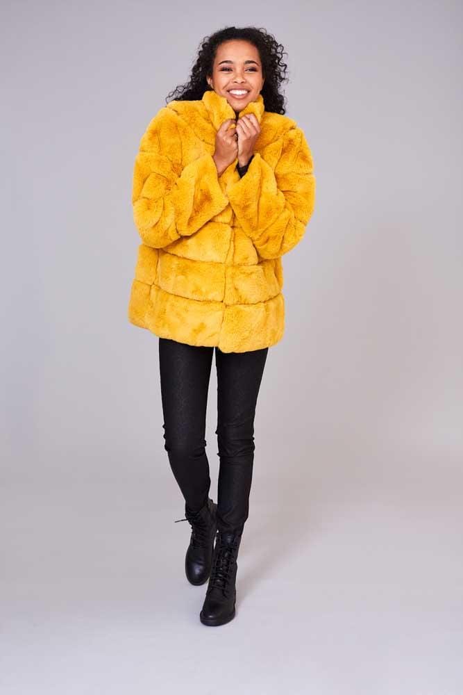 Choice Boutique Ribbed Faux Fur Jacket