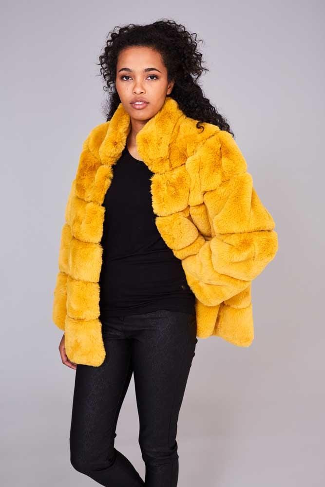 Choice Boutique Ribbed Faux Fur Jacket