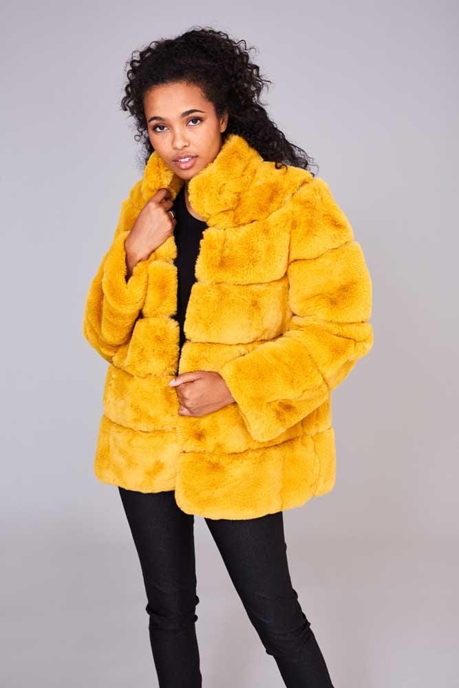 Choice Boutique Ribbed Faux Fur Jacket