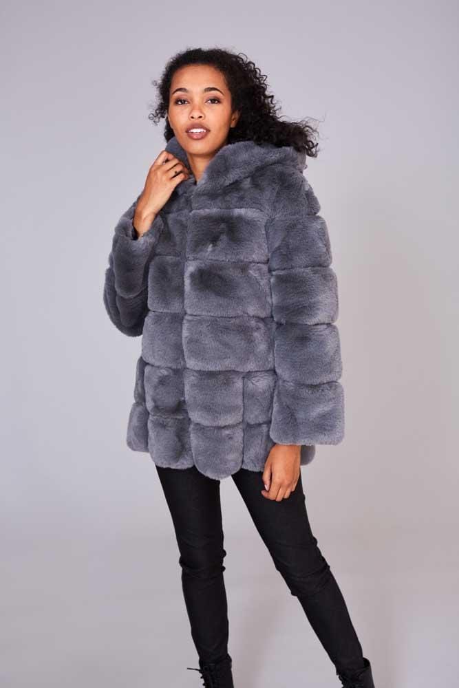 Ribbed Faux Fur Jacket